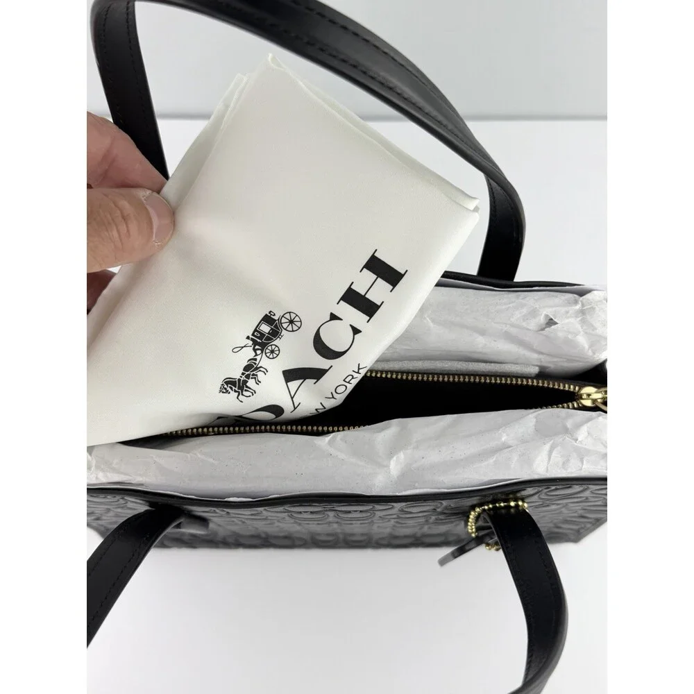 NEW Coach Charlie Carryall 28 Women's Signature Leather Shoulder Bag Black 51665